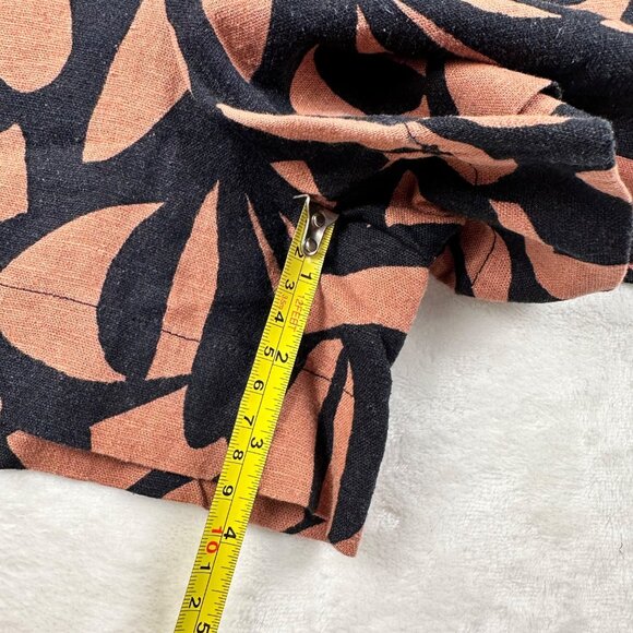 A New Day Womens Shorts Black Brown Sz L Tribal Print Linen Blend Comfy Vacay - Picture 6 of 9